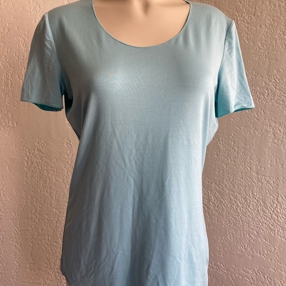 ARMANI Collezioni (SZ 14) light turquoise top . NWT .Made in Italy. - Picture 5 of 10